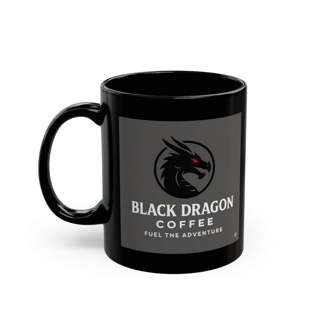 Black Dragon Coffee Mug — 11oz & 15oz Black Ceramic Coffee Cup