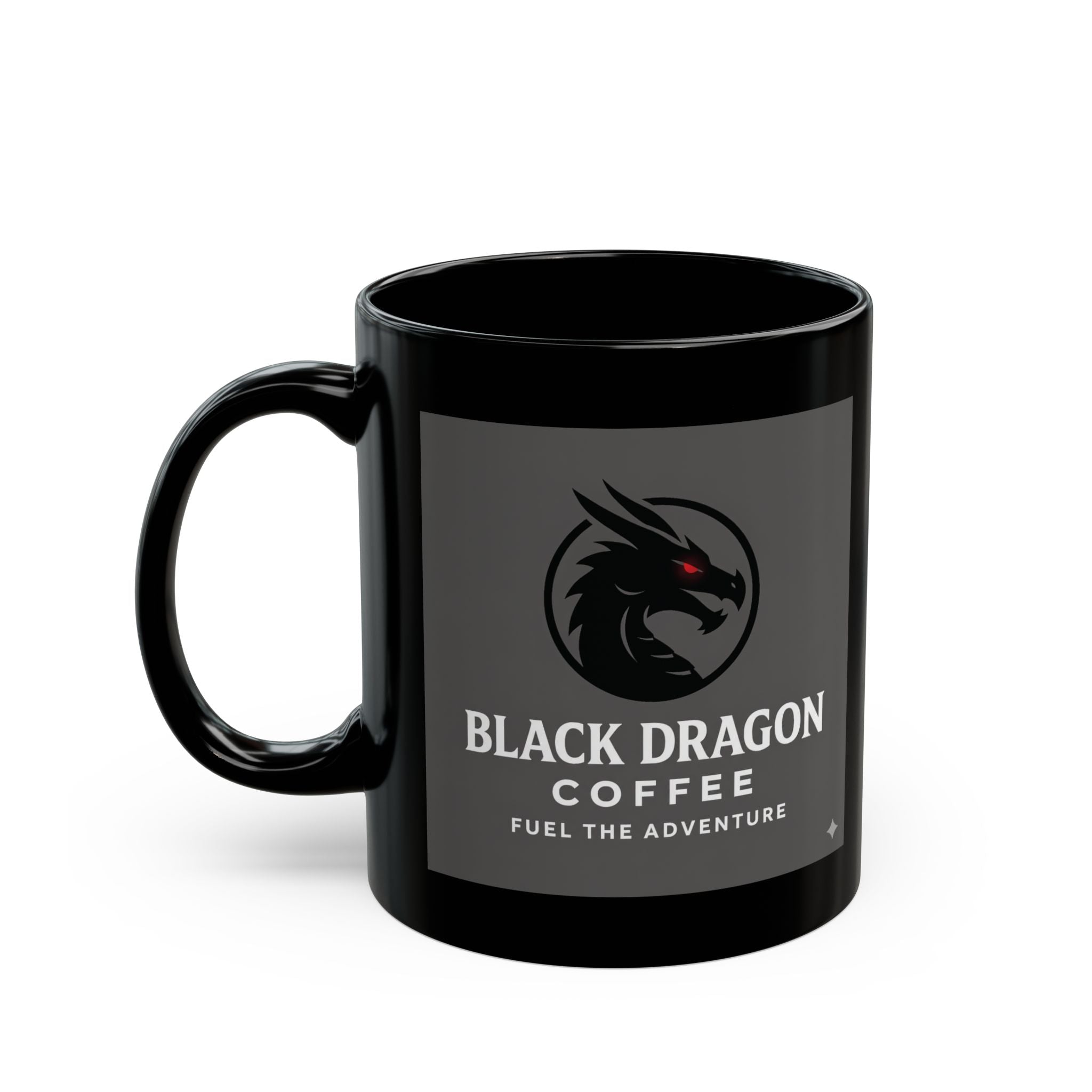 Black Dragon Coffee Mug — 11oz & 15oz Black Ceramic Coffee Cup