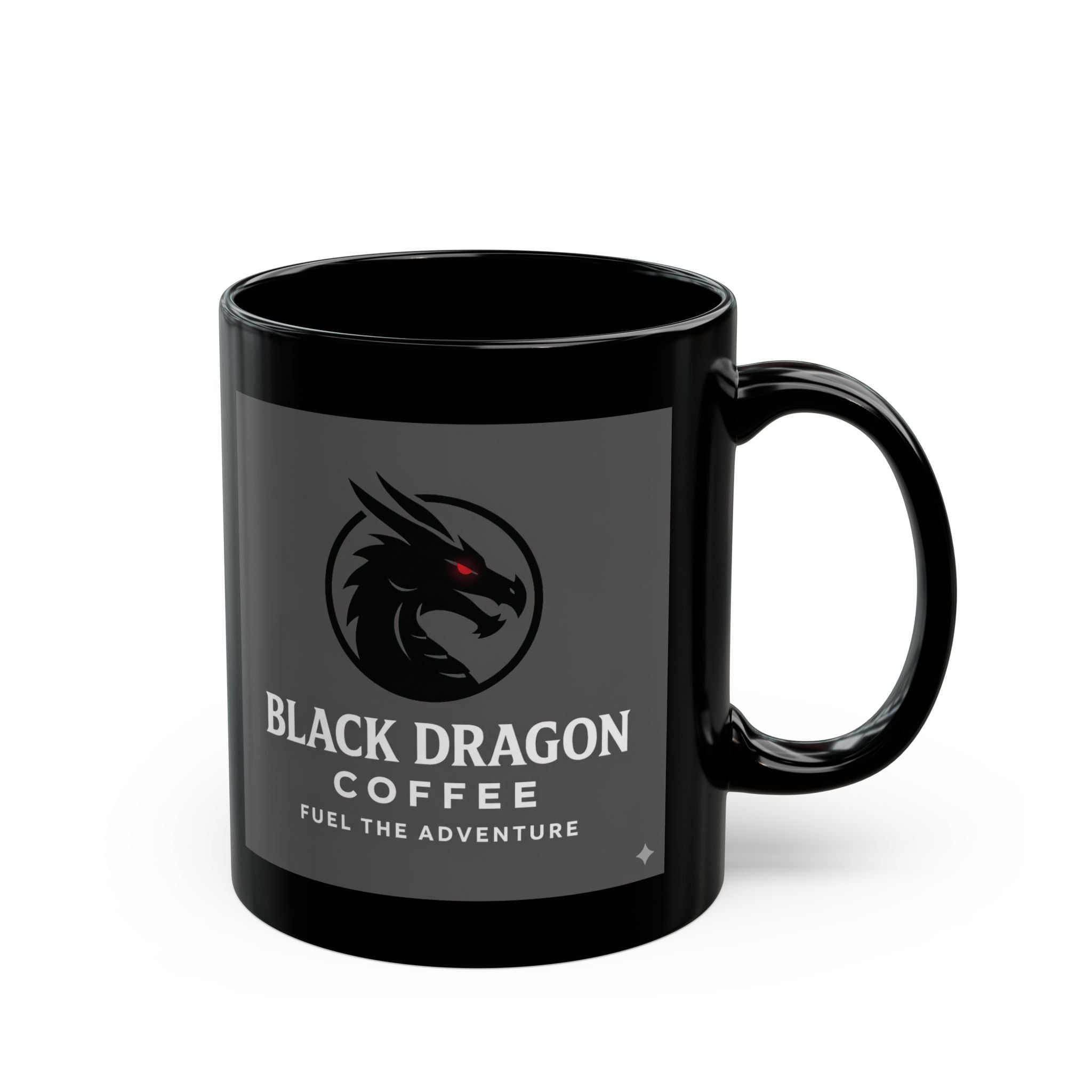 Black Dragon Coffee Mug — 11oz & 15oz Black Ceramic Coffee Cup