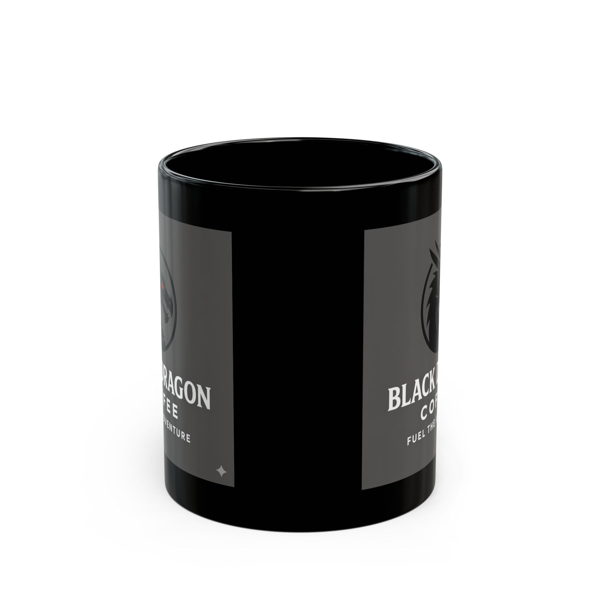 Black Dragon Coffee Mug — 11oz & 15oz Black Ceramic Coffee Cup